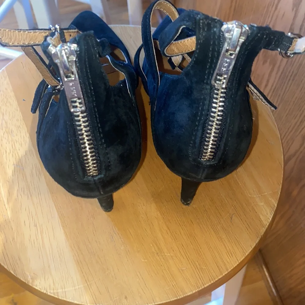 Corso Como Black Strappy Pointed-Toe Heels